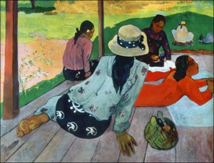 タヒチ：シエスタ、ポールゴーギャン（1893年頃） 作： Paul Gauguin